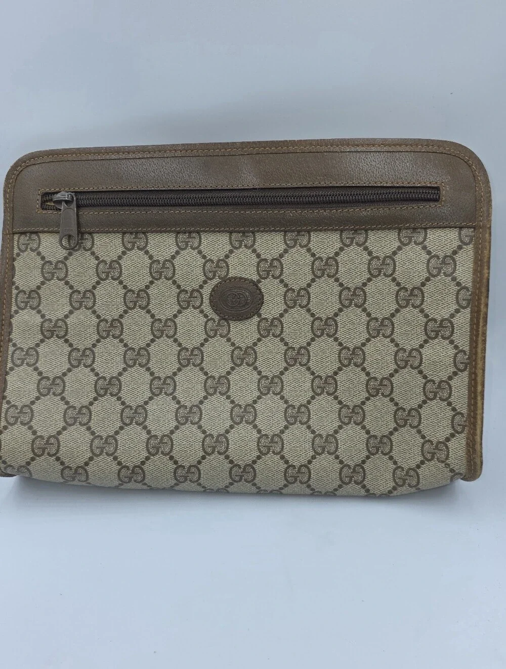 Vintage Gucci Accessory Collection Clutch Bag GG Supreme Monogram Canvas Italy